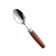 thumbnail image 5 of Xiao Hua Cuchara de postre retro con mango de madera, cuchara de postre de acero inoxidable, cuchara de postre de madera, dorada con mango marrón, 4 piezas, 5 of 5