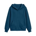 thumbnail image 5 of Boys Fashion Hoodie Jackets Casual Loose Fit Long Sleeve Lightweight Kids Zip Up Sweatshirt Navy 12 Years, 5 of 9