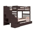 thumbnail image 2 of Bedz King Tall Stairway Bunk Beds Twin over Twin with 4 Drawers in the Steps and a Twin Trundle, Dark Cherry, 2 of 9