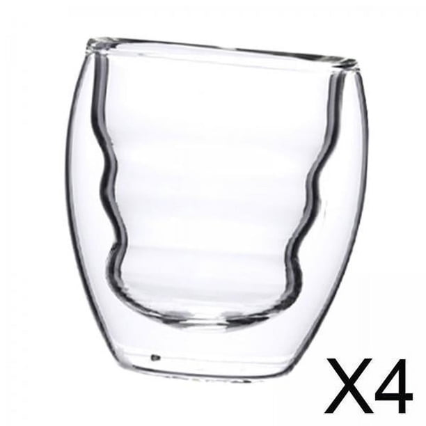 Tazas de café de doble pared,Taza de té de vidrio para café con aislamiento de doble pared,Taza de café de vidrio resistente al calor de 70 ml transparente,Vaso para beber Taza de café