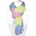 thumbnail image 1 of Foulard à Chevrons Fine Mode pour Femmes - Rose Jaune Bleu, 1 of 1