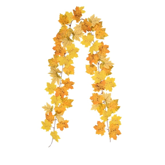 Leodye 1 Pack Fall Garland Outdoor 78.79in Maple Leaves Fall Leaf Garlands for Autumn Fireplace Party Decor Thanksgiving Door Decorations