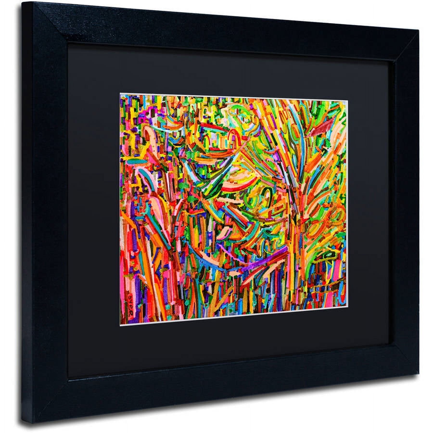 Trademark Fine Art "Evergreens" Canvas Art by Josh Byer, Black Matte, Black Frame