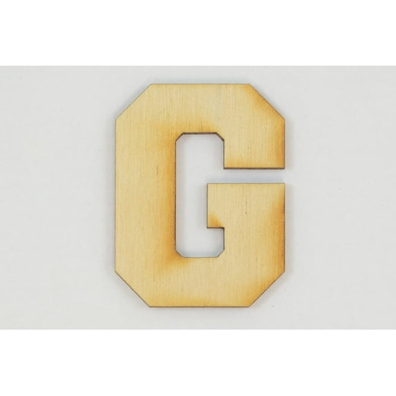 1 Pc, 14 Inch X 1/8 Inch Thick Collegiate Font Wood Letters G Easy To Paint Or Decorate For Indoor Use Only