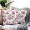 thumbnail image 2 of Throw Pillow Covers 18x18 Inch Set of 2, Pink Floral Waterproof Outdoor Pillow Covers, Spring Summer Modern Flower Leaf Decorative Cushion Pillowcases for Couch, Sofa, Bed, Garden, Patio, 2 of 9