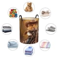 thumbnail image 3 of Lsque Western Cowboy Guinea Pig pattern Laundry Hamper Basket, Tall Woven Rope Hamper Basket for Clothes, Lightweight Storage Basket, Collapsible Waterproof-Small, 3 of 8