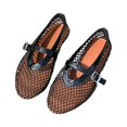 thumbnail image 6 of HTHLVMD Lightweight Slip‑On Flats, Pointed Toe Mesh Mary Jane Flats, Mesh Ballet Flats for Women Buckle Strap Comfy Casual Office Fishnet Ballerina Flat Shoes, Black 5.5, 6 of 6