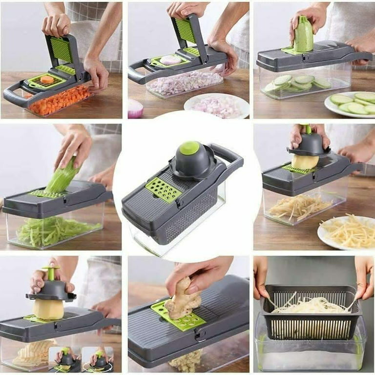 GProME Hand Vegetables Chopper Slicer Onion Cutters-Tomato Dicer Bell  Pepper Carrot Potatoes Cutter- Dicing Machine for Veggies,Fruit,Salad  Chooper