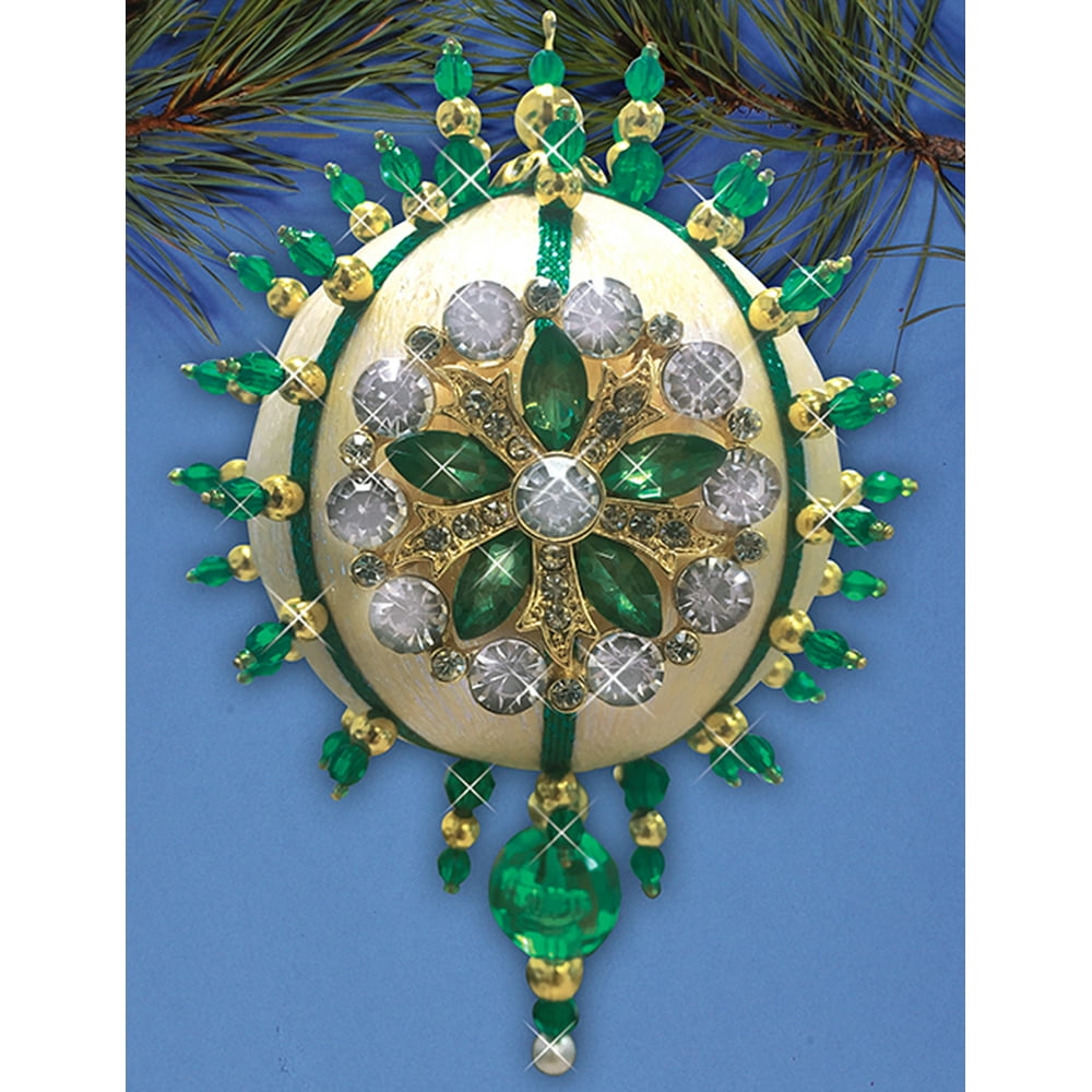 Design Works Emerald, Gold & Diamond Beaded Ornament Kit - Walmart.com