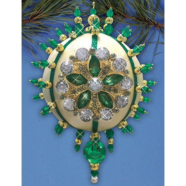 Design Works Emerald, Gold & Diamond Beaded Ornament Kit