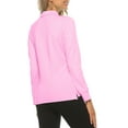 thumbnail image 4 of Mofiz Womens Long Sleeve Golf Polo Shirts Lightweight Quick Dry Moisture Wicking Athletic Tennis Sports Tops 3-Button Pink XL, 4 of 8