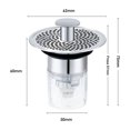 thumbnail image 2 of Tapón de lavabo universal para baño, filtro de drenaje emergente para lavabo, tapón de colador de desagüe para lavabo convertidor de baño con cesta para atrapar pelos, 2 of 8