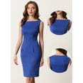 thumbnail image 2 of Vestido Tubo Allegra K Cuello Barco Azul M Mujer, 2 of 6