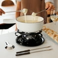 thumbnail image 3 of Swissmar Lugano 9 Piece Cast Iron Cheese Fondue Set, 2 QT / 2 L – Matte White, Perfect for Melting Cheese & Holiday Gifting, 3 of 12