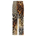 thumbnail image 6 of Leopard Print Wild Cat Texture Winter Female Pants Flannel High Waist Women Pants Lady Warm Straight Leg Plush Trousers, 6 of 7