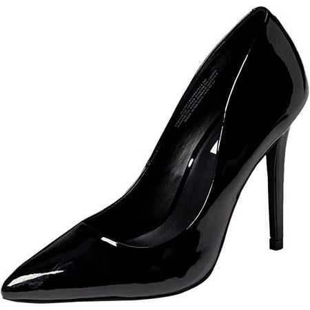 

Steve Madden Klory Black Patent Stiletto Heel Pointed Toe Slip On Fashion Pumps (Black Patent 10)