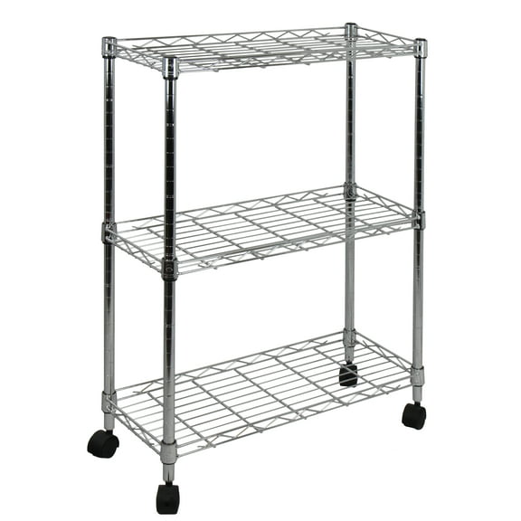 Oceanstar AUS1477 3-Tier Shelving All-Purpose Utility Cart- Chrome