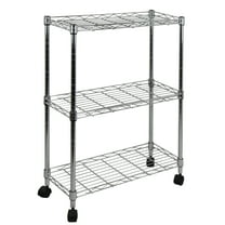Oceanstar AUS1477 3-Tier Shelving All-Purpose Utility Cart- Chrome