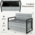 thumbnail image 3 of Gymax Banc de Rangement pour Patio en Osier Causeuse avec Rangement Intégré et Long Coussin de Siège Extérieur Gris, 3 of 6
