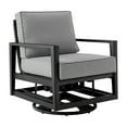 thumbnail image 3 of Armen Living Cayman 3 Piece Black Aluminum Outdoor Seating Set with Dark Gray Cushions, 3 of 9