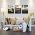 thumbnail image 3 of Canvas Wall Art For Living Room Wall Decor For Kitchen Black And White Sunflower Flowers Wall Painting Decoration For Bedroom Modern Bathroom Home Decor Wall Picture Artwork 16x12 3 Piece, 3 of 6