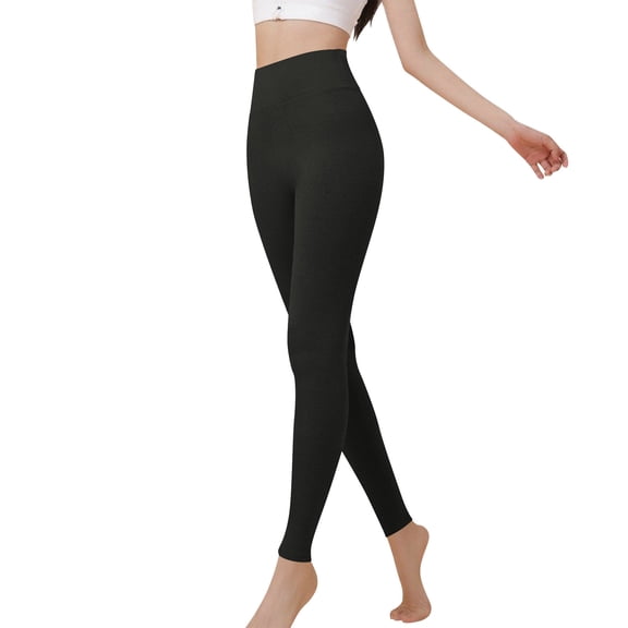 Maplenight Thick High Waist Yoga Pants Seamless Tummy Control Workout Running Yoga Leggings for Women