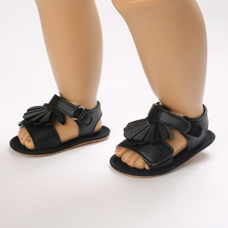 

Leutsin Newborn Baby Summer Sandals Bow Soft Sole Crib Shoes Kids Anti-slip Prewalker