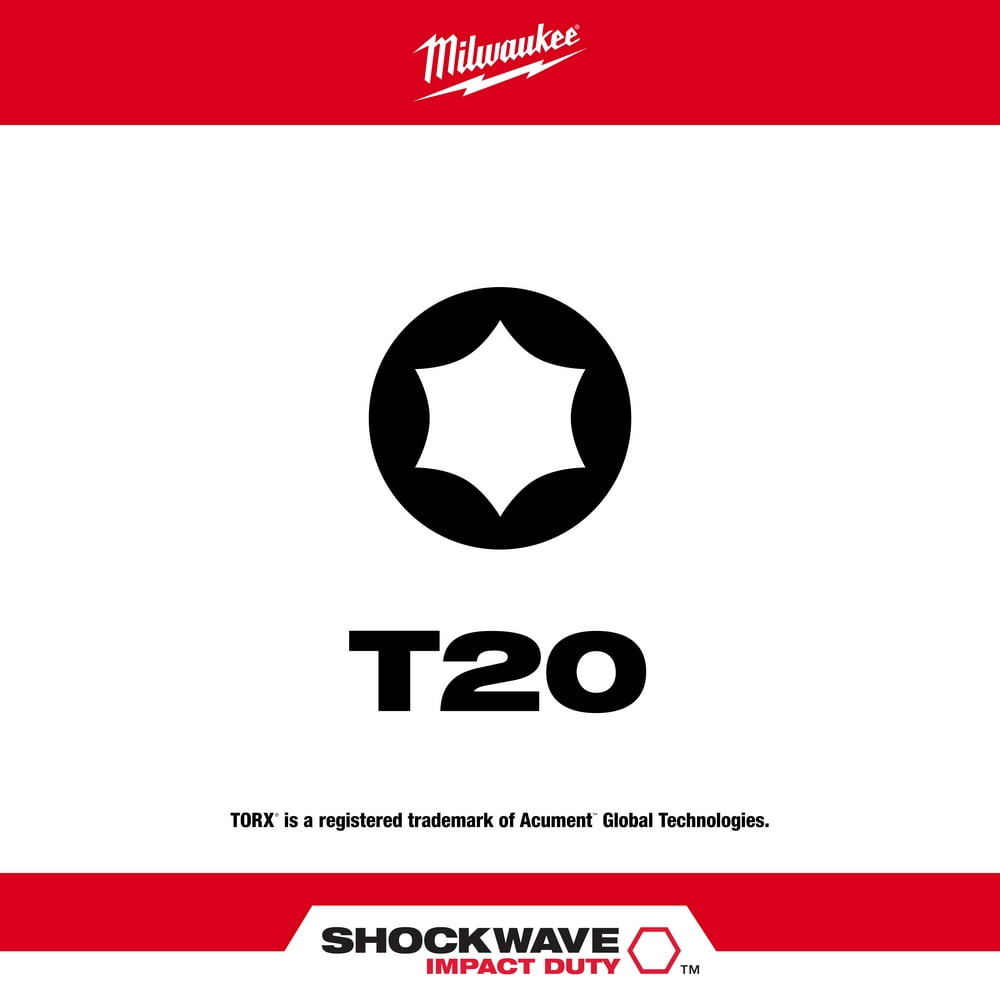 Milwaukee Tool SHOCKWAVE 3.5 in. T20 Impact Driver Bits (5 Pack)