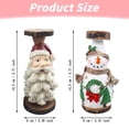 thumbnail image 3 of WMGHA Santa and Snowman Candlestick Carved Wood-Look Decorative Pillar Candle Holder Stand w/Traditional Santa Head Christmas Decor - Rustic Classic Elegant Mantel,Table Centerpiece Home Decor, 3 of 9