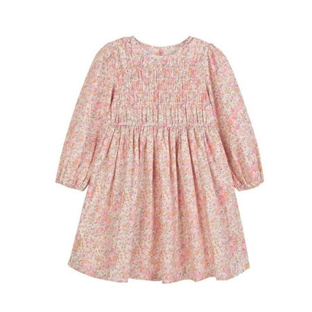 

Topumt Little Girls Dress Long Sleeve Dresses for Girl Girls Long Sleeve Floral Pleated Swing Casual Maxi Dress