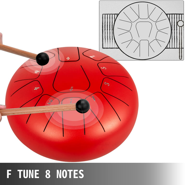 VEVOR Tambour de langue en acier 11 notes 12 pouces Instrument à percussion