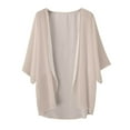 thumbnail image 4 of Womens Solid Elegant Puff Sleeve Chiffon Cardigan Loose Cover Up Casual Blouse Tops Womens Sun Shirt Womens Long Sleeve Tops, 4 of 4