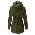 thumbnail image 2 of CAICJ98 Womens Jackets Trendy Women's Rain Jacket Waterproof Casual Lightweight Windbreaker with Hood for Outdoor Army Green,M, 2 of 5