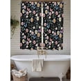 thumbnail image 4 of Spring Floral Bathroom Window Curtain, Elegant Pastoral Flowers Butterflies Black Light Filtering Coffee Kitchen Curtains, Bedroom Living Room Curtains 2 Panel 84"x63", 4 of 6