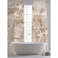 thumbnail image 4 of Brown Coastal Sheer Curtains 108 Inch Length 2 Panels Set, Nautical Coral Starfish Shell Seahorse Ocean Voile Window Treatment Semi Sheer Long Curtains for Bedroom/Living Room/Kitchen 52"x108"x2, 4 of 7