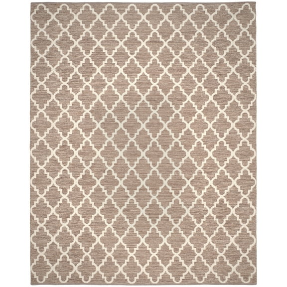 SAFAVIEH Montauk Crispian Geometric Cotton Area Rug, Beige/Ivory, 9' x 12'