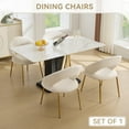 thumbnail image 3 of CQSXDA Velvet Fabric Dining Chair Set With Curved Backrest and Gold Metal Legs for Kitchen or Dining Room, 3 of 8