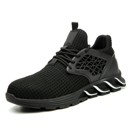 

Labor Shoes Men Steel Toe Anti-Smashing Anti-Puncture Safe Shoes Lightweight Breathable Work Shoes Black 37