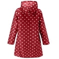 thumbnail image 4 of Outdoor Activities Rain Jacket Polka Dot Hooded Button Waist Cinched Waterproof Rain Coat for Travel Activities Burgundy Extra Large 1 Piece, 4 of 4