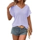 thumbnail image 2 of Camiseta con Bordado de Ojales para Mujer, Blusa Informal de Verano con Cuello en V, Blusa Holgada A , Color , Talla XL, 2 of 8