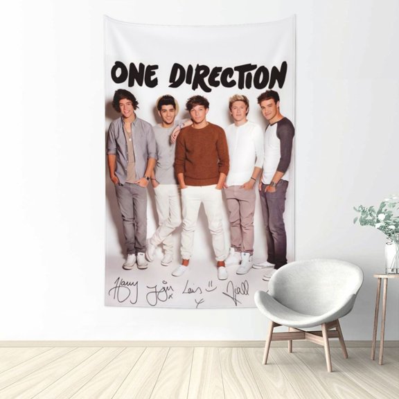 One Direction 1D Tapestry Wave Wall Hanging Home Decoration Wall Blanket Dormitory Living Room Bedroom Backdrop Poster (60x40 In)