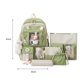 thumbnail image 3 of Bolsa Bolso 5 unidades/juego de mochilas escolares de lona para mujer, mochilas escolares Kawaii para estudiantes (verde), 3 of 5