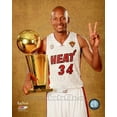 thumbnail image 1 of Ray Allen with the NBA Championship Trophy Game 7 of the 2013 NBA Finals Sports Photo, 1 of 1