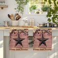 thumbnail image 4 of Texas Star Farmhouse Kitchen Towels Set of 3, Rustic Red Plaid Berry Wooden Absorbent Dish Towels for Kitchen, Microfiber Hand Towel, Quick Drying Tea Towel for Cleaning Decorative Dishcloths, 4 of 7