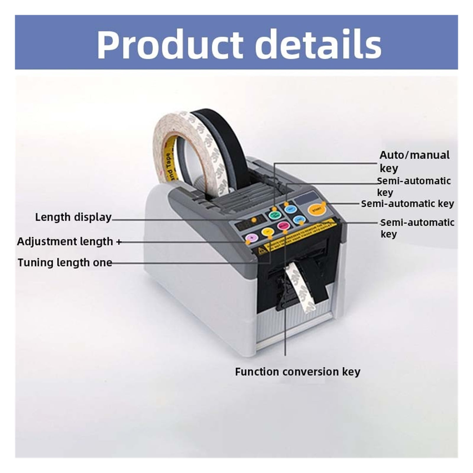 Automatic Tape Dispenser Ribbon Cutting Machine Intelligent 6-60mm Double Sided Cutter Machine