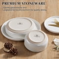 thumbnail image 4 of Vesteel Dinnerware Sets for 2, 8-Piece Stoneware Plates and Bowls Set, Dishes Set for Home Restaurant, Microwave and Dishwasher Safe, Speckled White, 4 of 10