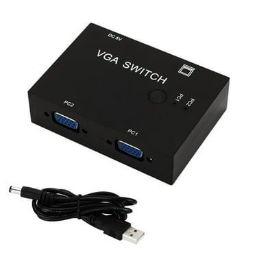 VGA Splitter, Monitors Splitter Box 2 Port Switcher VGA Video Switch For PC TV Monitor