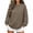 Coffee, variant on Women's Oversized Sweatshirt Solid Color Long Sleeve Crew Neck with Ribbed Back Cross Soft Casual Pullover for Lounge & Streetwear