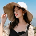 thumbnail image 4 of Womens Summer Sun Hat Wide Brim Outdoor UV Protection Hat Foldable Double Layer Bucket Cap for Beach Fishing Hiking, 4 of 5