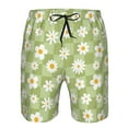 thumbnail image 4 of Kdxio Daisies Flowers Pattern Mens Casual Shorts - Drawstring Summer Beach Sports Shorts for Men, 4 of 9